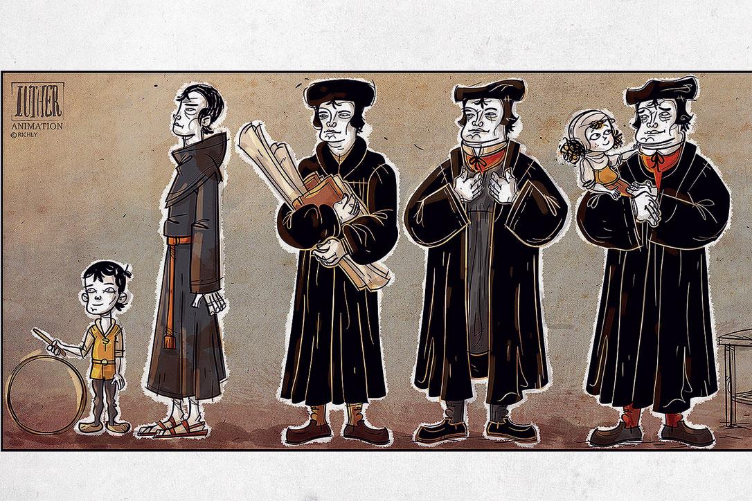 A still from the first animation examining the life of Martin Luther.