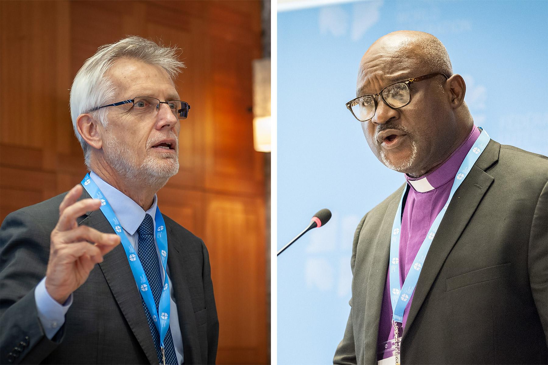 LWF General Secretary Rev Dr Martin Junge (left) and President Archbishop Dr Panti Filibus Musa. Photos: LWF/S. Gallay and LWF/Albin Hillert