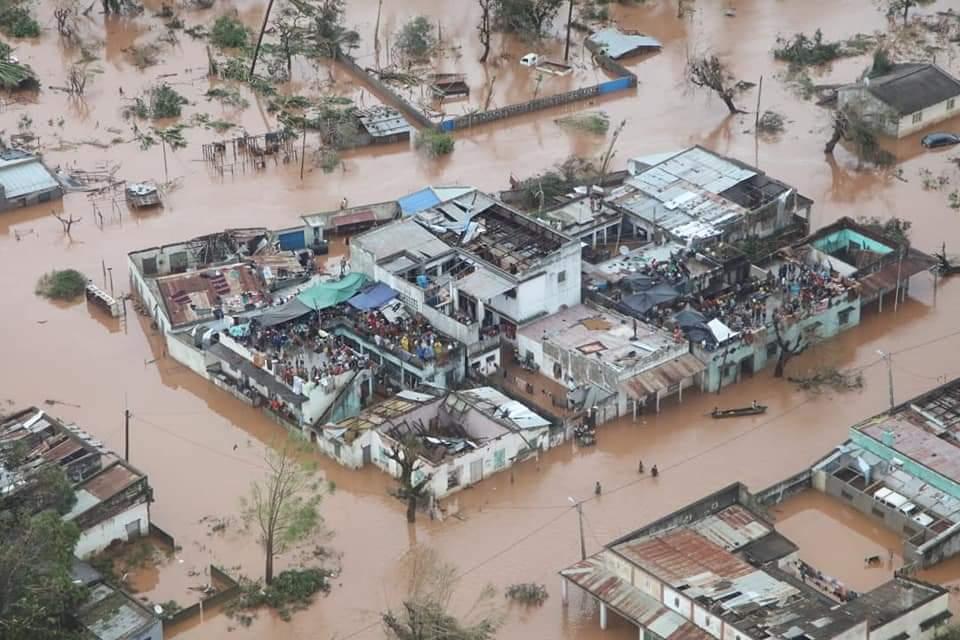 Luftaufnahme der Überflutungen nach Wirbelsturm Idai. Foto: Lutheran Media Forum