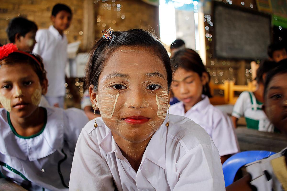 The prospect of a better education is more likely for Ma Khin Nu, seven, a resident of the Ohn Taw Gyi camp, Myanmar. Photo: LWF Myanmar/Isaac Kyaw Htun Hla