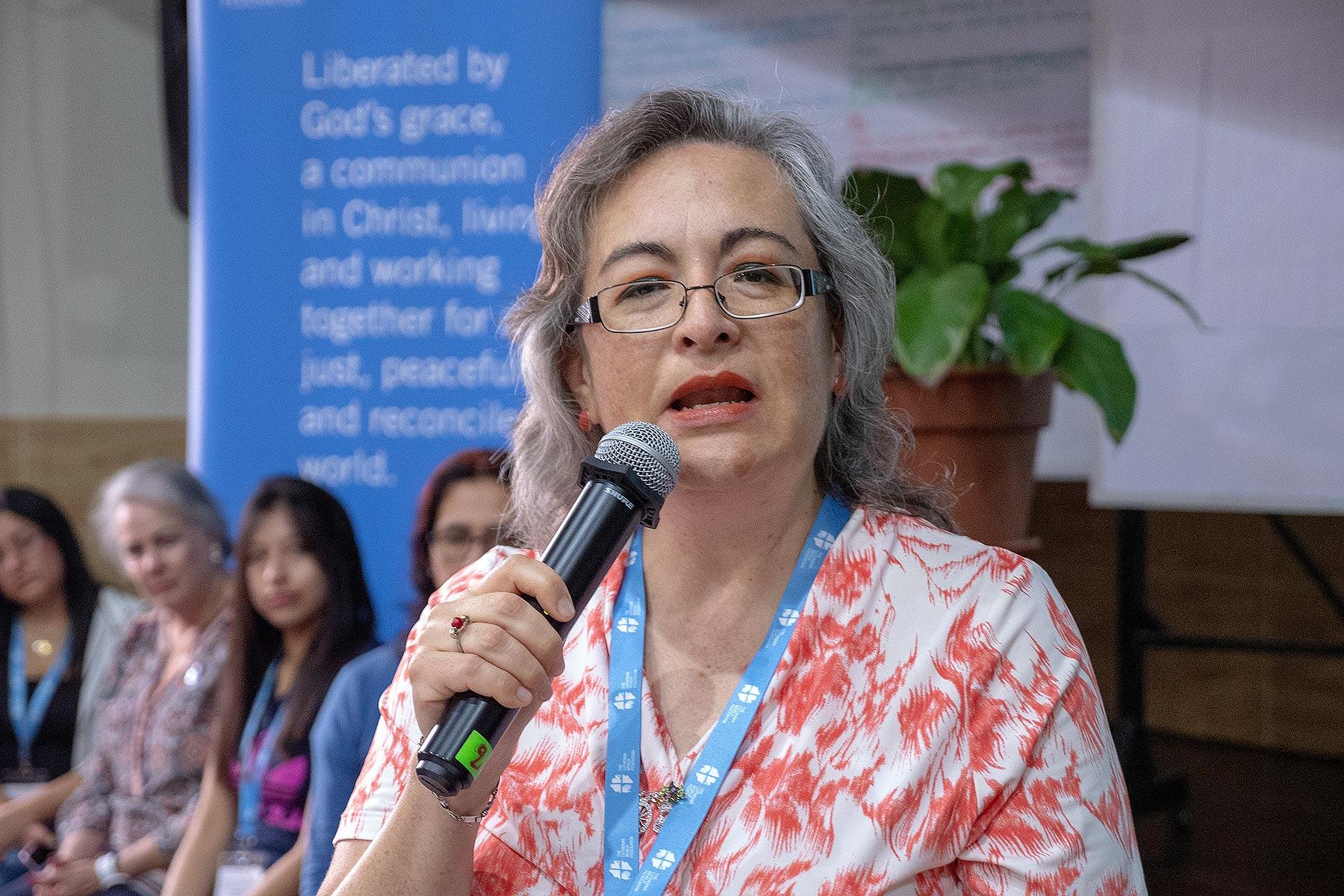Rev. Angela del Consuelo Trejo Haager, from the Mexican Lutheran Church at the Latin America and the Caribbean & North America leadership meeting in Peru. Photo: LWF/A. Danielsson