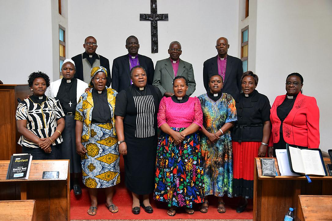 Current and past bishops of the Evangelical Lutheran Church in Tanzania, with the first eight female clergy in the Northern Diocese, which recently marked 25 years of womenâs ordination. Photo: ELCT/Richard A. Mmbaga 