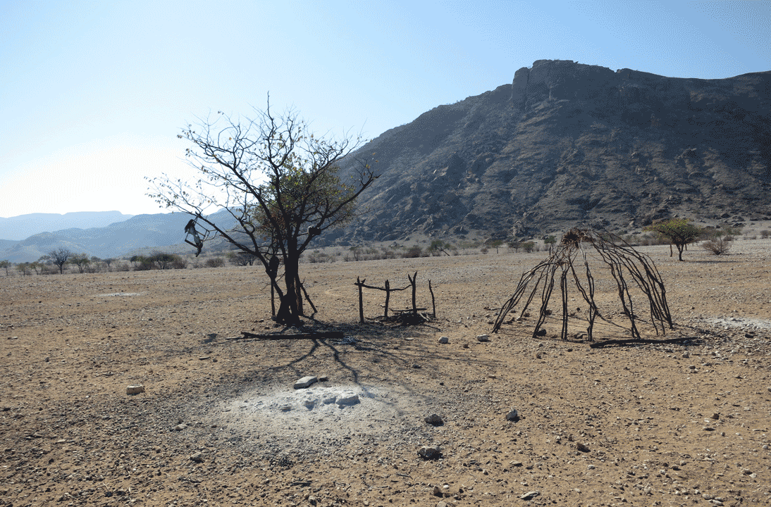 A cattle post in Kunene region of Namibia, abandoned due to lack of grazing pasture for livestock. Photo: LWF