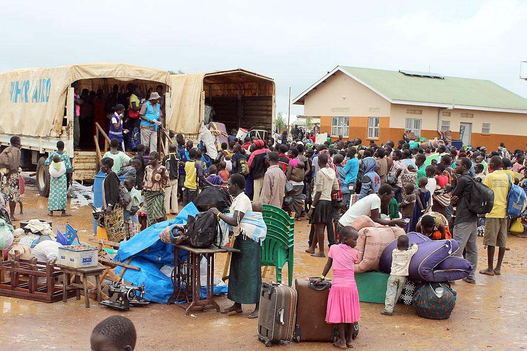 Refugees in Elegu reception center managed by LWF, at the border between South Sudan and Northern Uganda. Photo: LWF Uganda