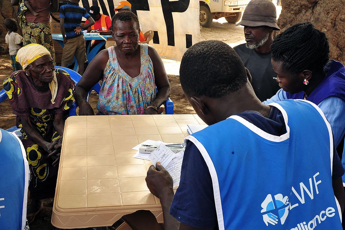 LWF receiving refugees at Lefori collection point, in Northern Uganda. Photo: LWF/ C. KÃ¤stner