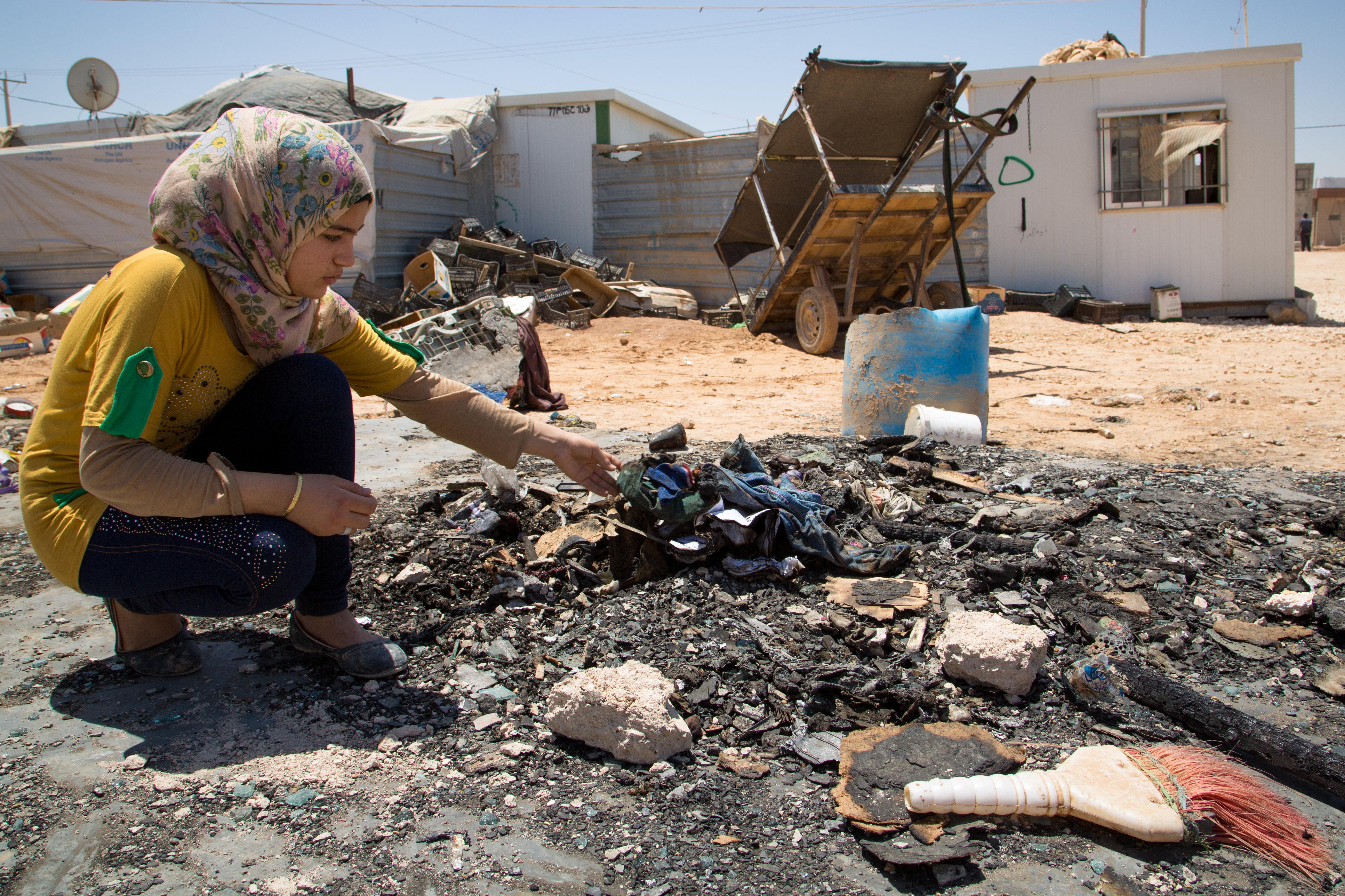 A young woman in Zaâatari camp, Jordan. Photo: LWF/ M. de la Guardia