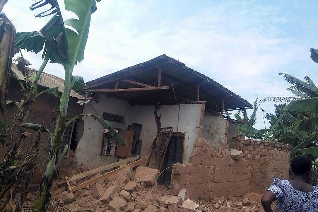 Ein zerstörtes Haus in Bukoba. Foto: LWB/TCRS