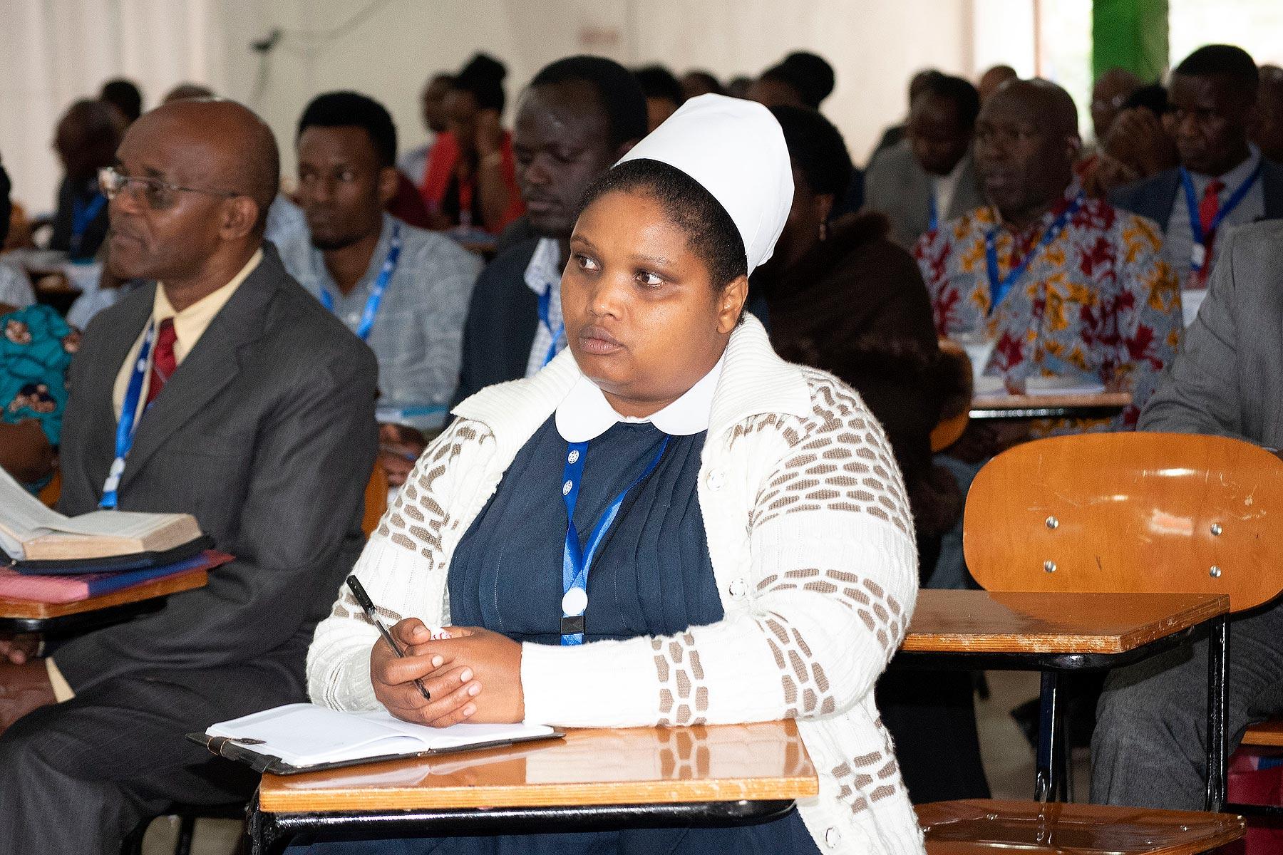 Delegates follow a presentation at the 20th General Assembly of the ELCT at the Tumaini University in Makumira, near Arusha, Tanzania. Photo: ELCT/Nengâida Lairumbe