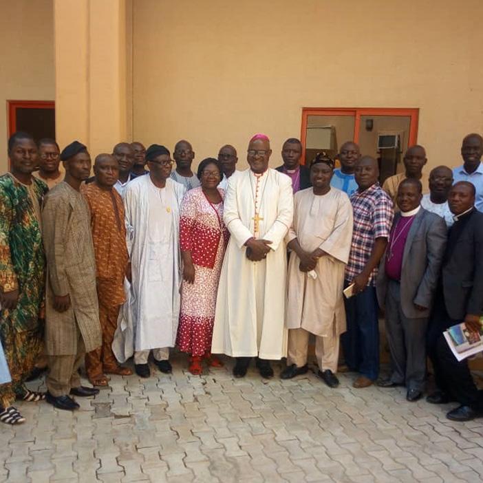 The Lutheran Church in Nigeria members, including LWF President Archbishop Dr Panti Filibus Musa, and civil society organisations at a joint workshop in Nigeria about the Universal Periodic Review â UPR mechanism. Photo: LWF/ LCCN/ Felix Samari 
