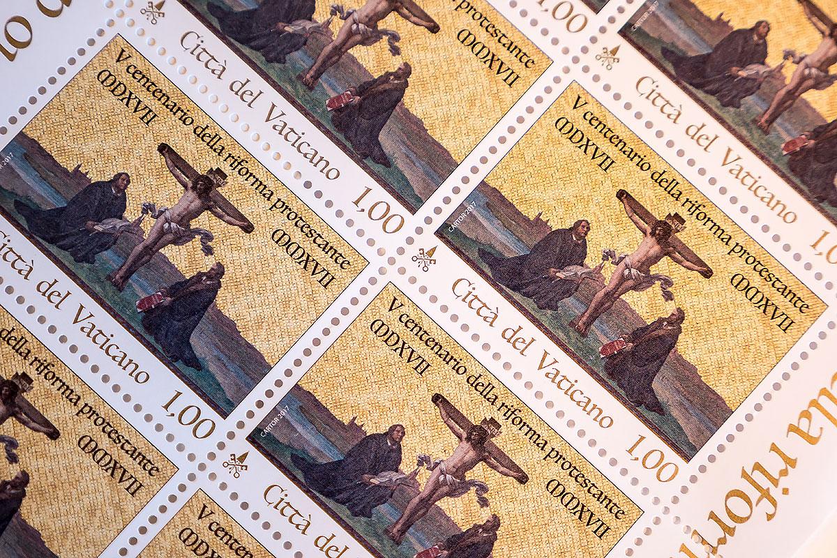 Postage stamp commemorating the 500th anniversary of the Reformation. Photo: LWF
