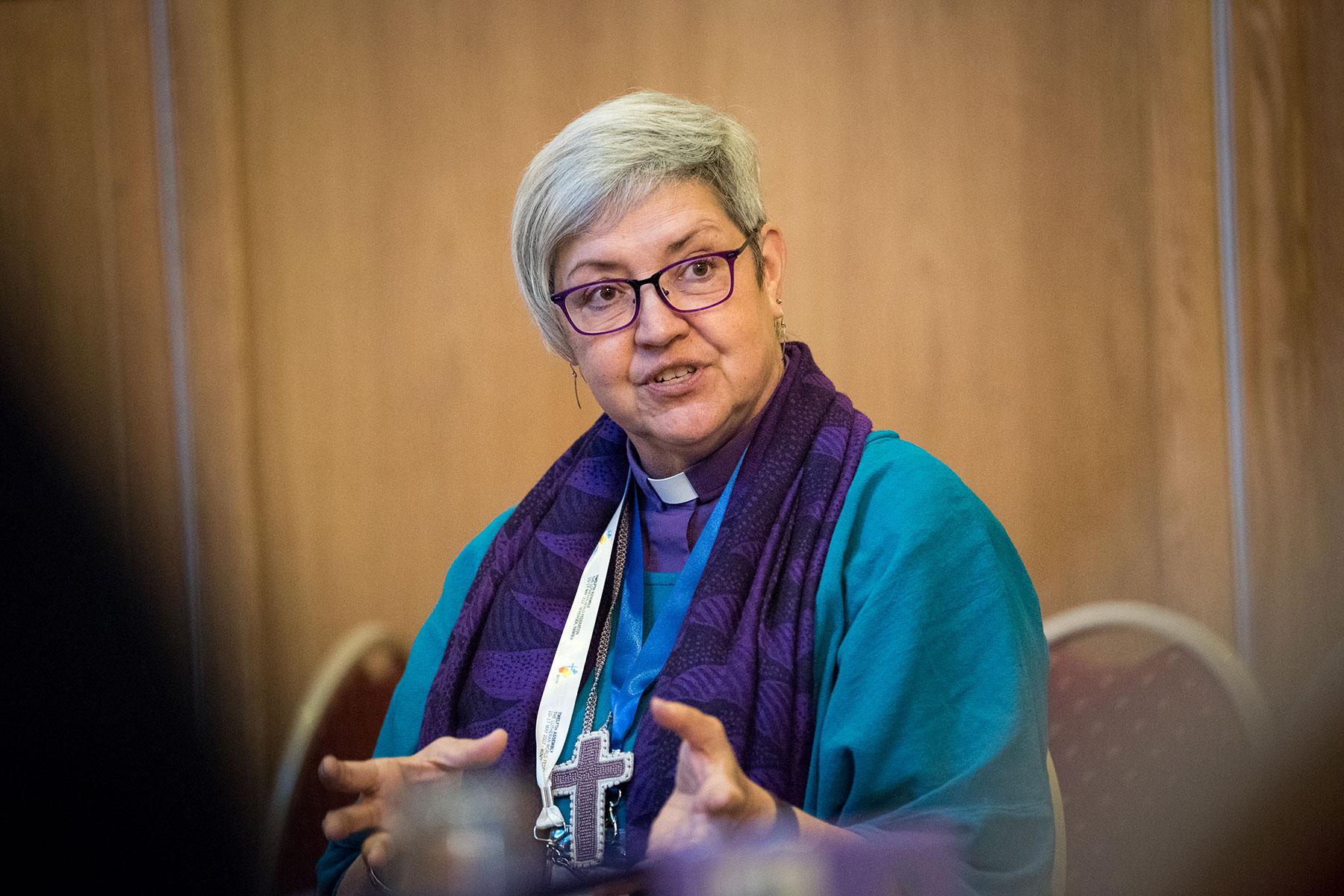 Evangelical Lutheran Church in Canada National Bishop Susan Johnson pictured in 2017 at the LWF Twelfth Assembly in Windhoek, Namibia. Photo: LWF/Albin Hillert