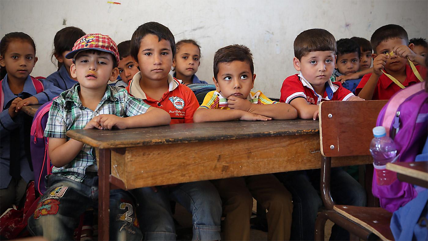 With the huge influx of Syrian refugees, classrooms in Mafraq public schools are even more crowded than usual.  Photo: LWF/Mats Wallerstedt