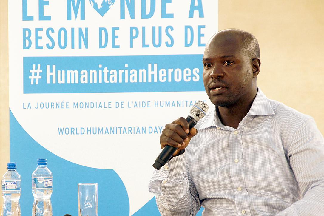 Lokiru Yohana sharing impressions from the field at the UN panel on World Humanitarian Day. Photo: LWF/ C. KÃ¤stner