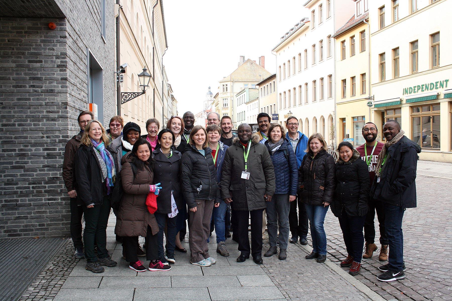 Participants of the 19th International Seminar for pastors during an excursion in Wittenberg, Germany. Photo: LWF/A. WeyermÃ¼ller