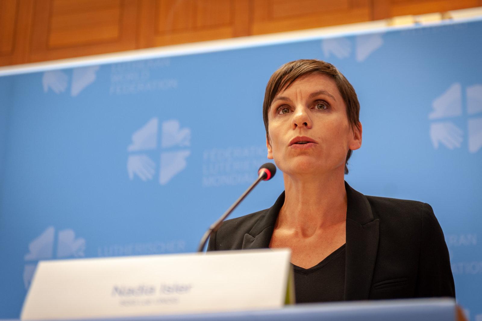 Director of the United Nations SDG Lab, Nadia Isler: Waking the Giant is a âunique opportunity in a highly globalized worldâ. Photo: LWF/StÃ©phane Gallay