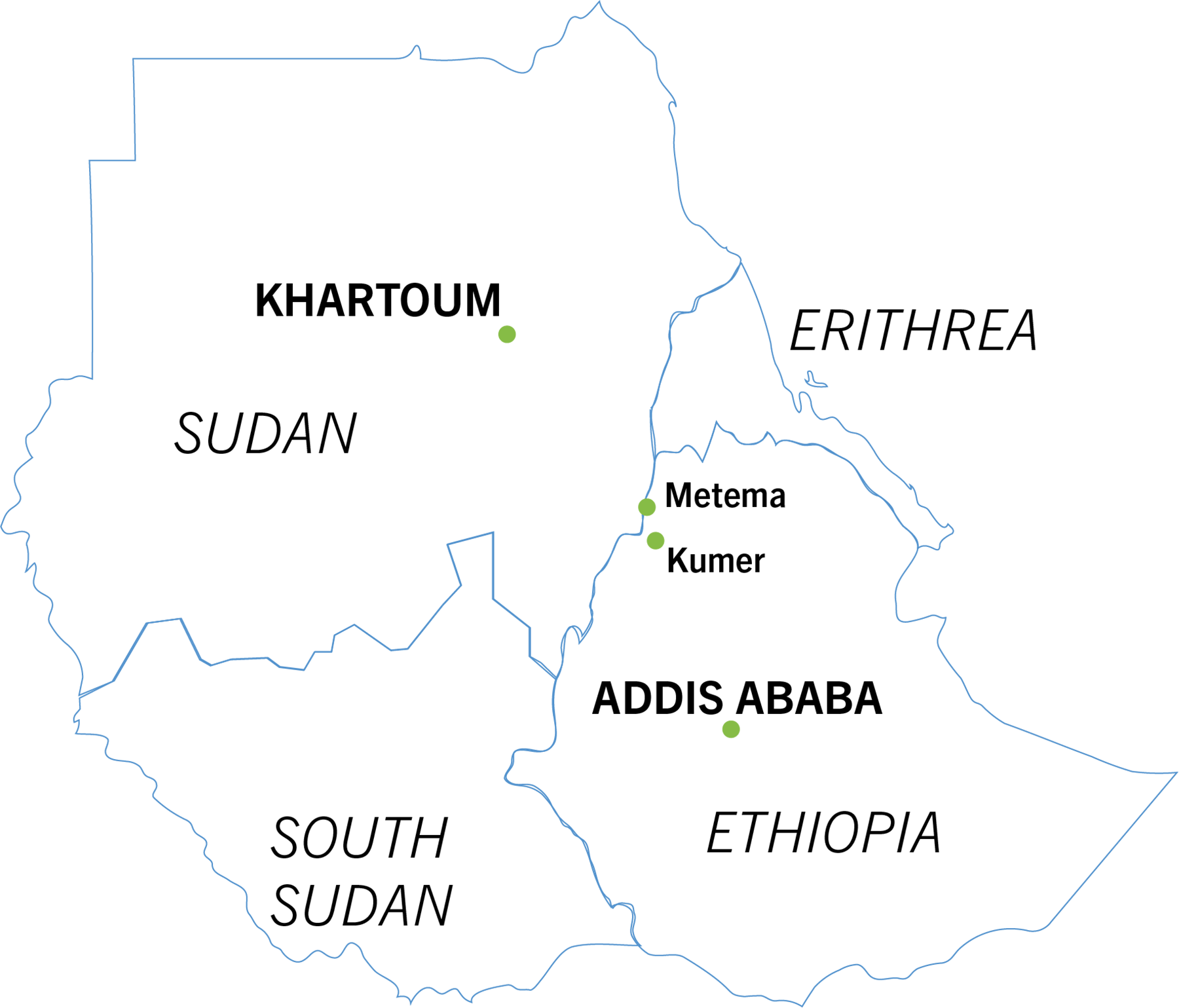 Etiopía Metema - mapa
