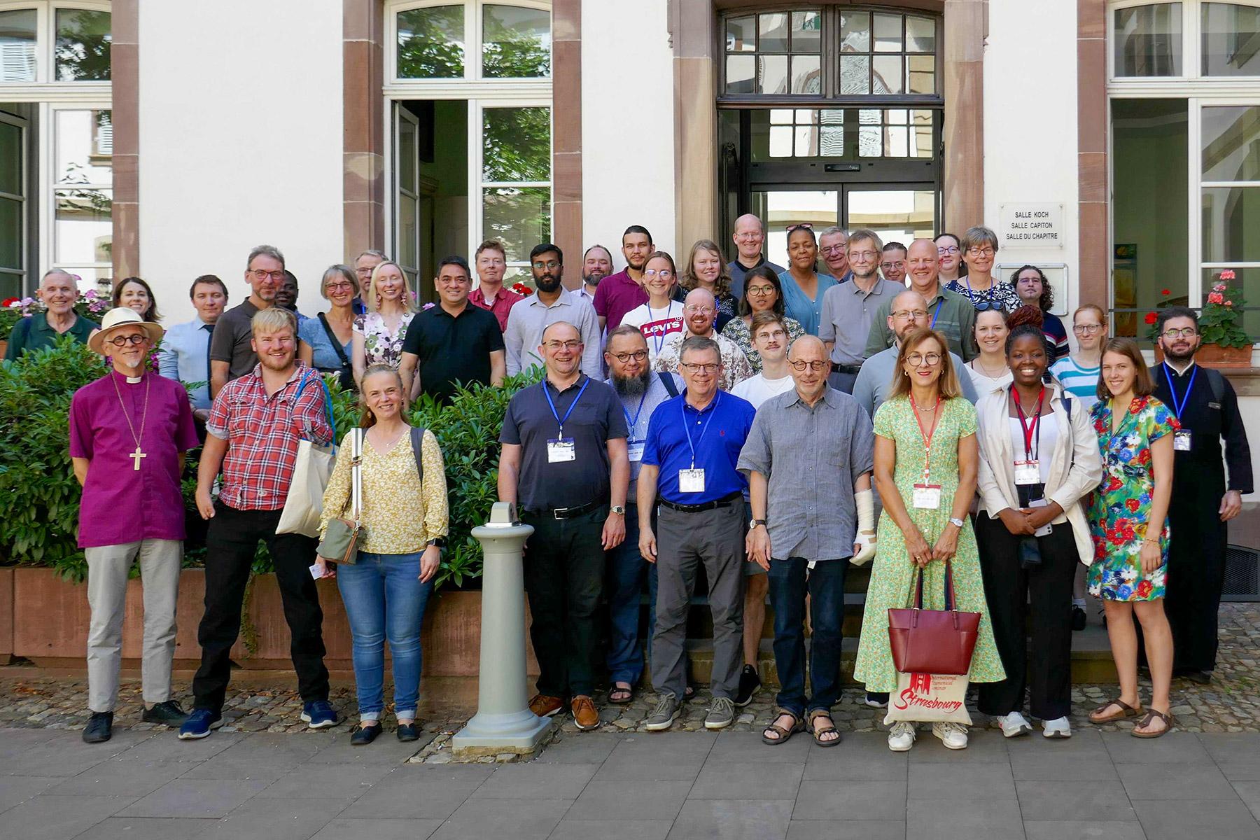 Participants, with Hansbauer front row, second from left, at the 2023 summer course of the Institute for Ecumenical Research in Strasbourg. Photo: Institute for Ecumenical Research, Strasbourg