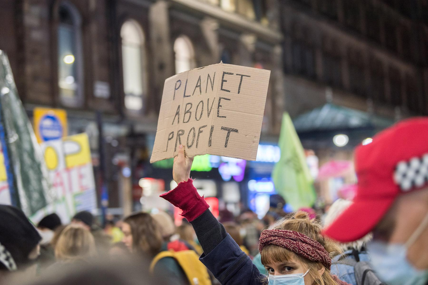 Climate activists in Glasgow during the COP26 conference in November 2021. Photo: LWF/A. Hillert