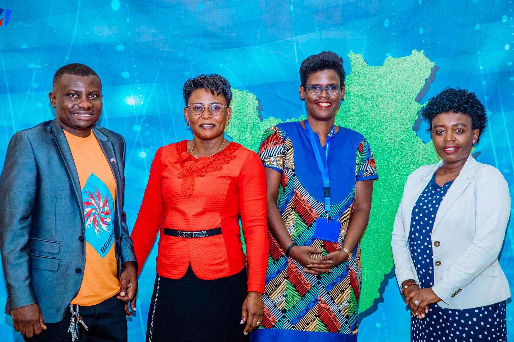 LWF Burundi Country representative Martine Nibasumba (2 from left) with the panel on national TV. Photo: LWF