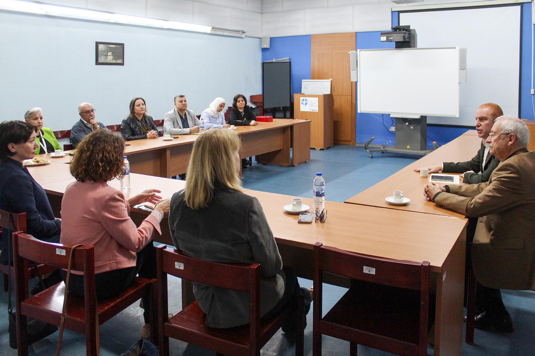 Meeting with the staff of the Augusta-Victoria-Hospital. Photo: LWF/ Maddi Froiland