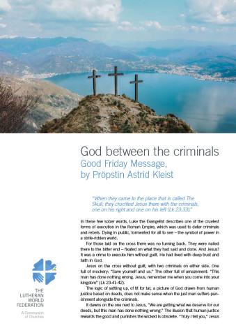 God between the criminals -– Good Friday Message 2022