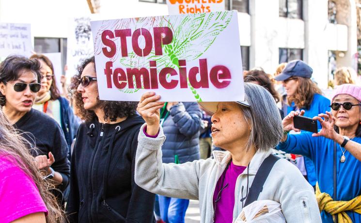 Participants at a women's march in Oakland in 2019. Photo: Thomas Hawk (CC-BY-NC)