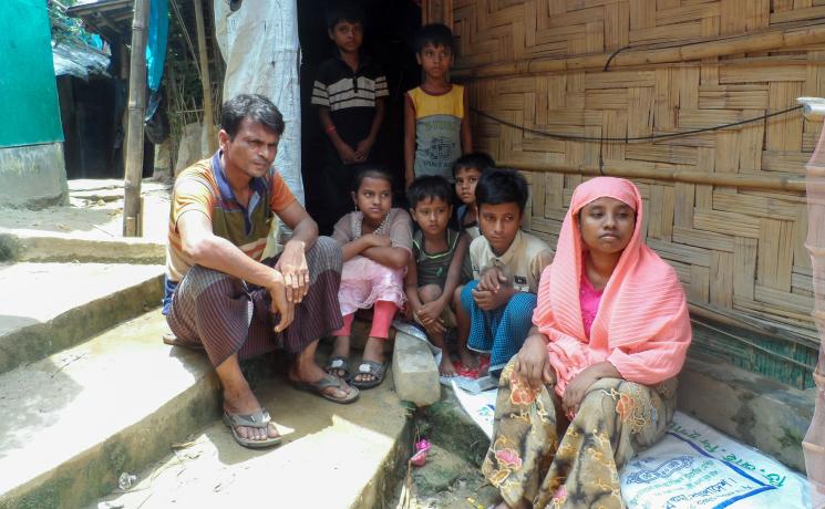 Rokiya Begum and Rofiq Ahmed’s family of eight is one of thousands of Rohingya families that fled to Bangladesh from Myanmar for safety and continue to need support. LWF World Service provides humanitarian and livelihood programs to assist displaced families. Photo: RDRS Bangladesh