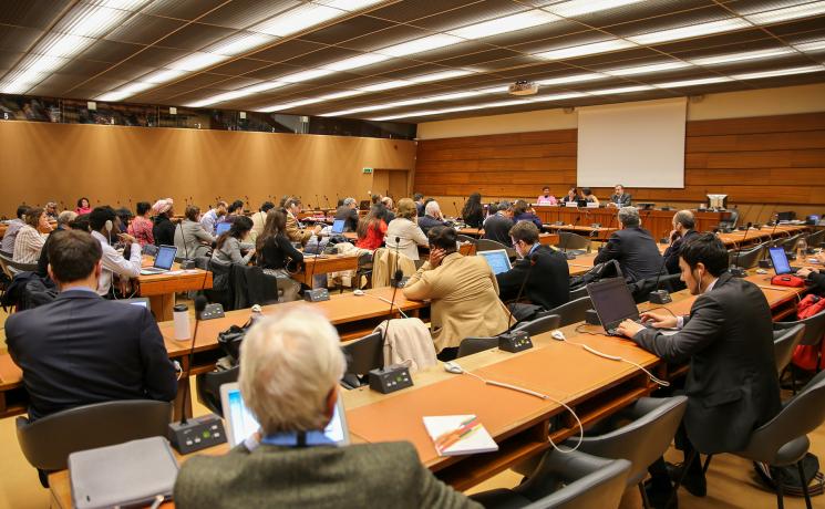 Attendees at a side event at the United Nations in Geneva on using the Universal Periodic Review as an instrument for peace building rooted in human rights in Colombia. Photo: Peter Kenny"