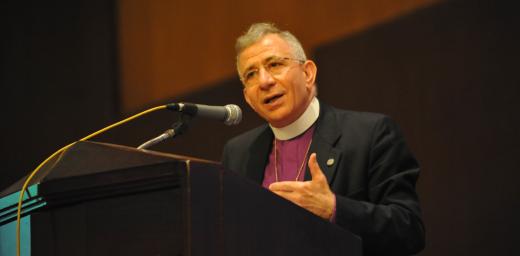 LWF President Bishop Dr Munib Younan delivers his address at the 2014 Council meeting. Photo: M. Renaux