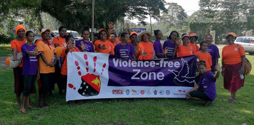 Members of the Evangelical Lutheran Church in Papua New Guinea take part in activities for the 2019 campaign against Gender-Based Violence. Photo: ELCPNG/Asenath TUBIANÂ 