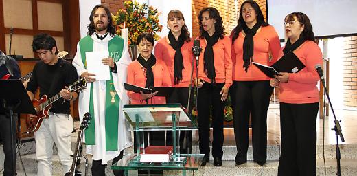  Choir from IELCO's San Lucas congregation during one of the LWF Council Sunday worship services in BogotÃ¡ Â© LWF/Milton Blanco