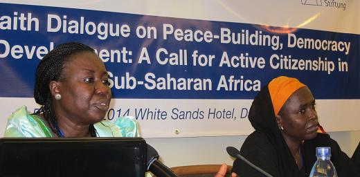 (left to right) Dialogue participants Helen Haggai and Amina Ahmed. Photo: LWF/I. Benesch