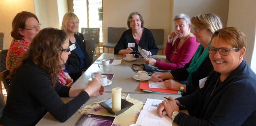 Bishop GuÃ°mundsdÃ³ttir (third from right) and other participants of the European WICAS conference in Meissen. Photo: LWF/E. Neuenfeldt