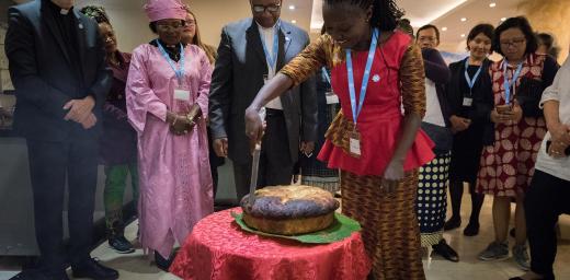 Gathered in Addis Ababa, Ethiopia, in October 2019, Lutherans from across the globe took part in a consultation on the theme of âWe believe in the Holy Spirit: Global Perspectives on Lutheran Identitiesâ. During the meeting, participants shared a large loaf of traditional Ethiopian bread, baked in banana leaves. Photo: LWF/Albin Hillert