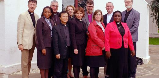 Members of the Anglican-Lutheran International Coordinating Committee at work  during their last meeting, May 2016, in Adelaide, Australia. Co-chairperson Bishop Michael Pryse is third from the left. Photo: Paul March