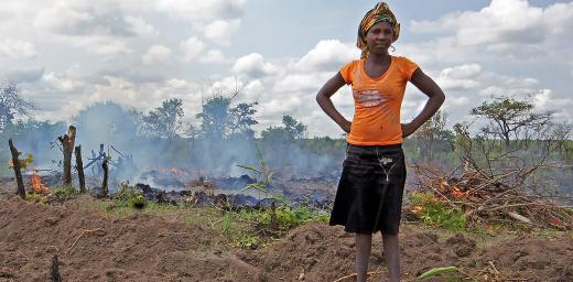 A woman clears a plot of land in Moxico, Angola. Although the land belongs to the community, village chiefs can lease it to outside investors. All photos: LWF/ C. KÃ¤stner