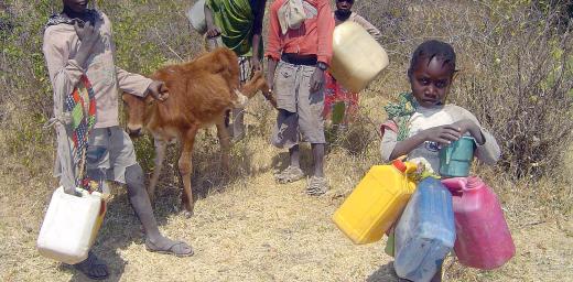 Children search for water in drought-hit southern Angola