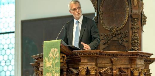 LWF General Secretary Rev.Dr Martin Junge, during his speech at the Ausburg symposium. Photo: Augsburg University