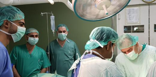 A medical team from AVH supports a hospital in Gaza in 2018. Photo: LWF/ D. Nasser