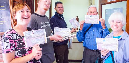 With permits in hand, the team is all set for the LWF Backstage Pass trek. Photo: LWF/C. KÃ¤stner