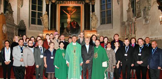 Participants of the LWF Church Leadership Consultation 2019 for Central and Eastern Europe after the opening service at St. Mary's Cathedral (Dome Church) in Tallinn. Photo: EELC/Joel Siim