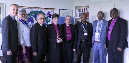 Participants of the signing ceremony between EECMY â DASSC and ELCA Global Mission to resume cooperation on ongoing projects in the field of Diakonia. Photo: LWF/S. Gallay