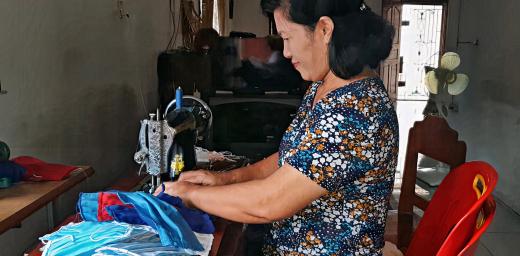 The Womenâs Skills Training Center of Huria Kristen Indonesia (HKI) helps low-income and at-risk women find ways to increase family income through sewing. Photo: BLK HKI/Rumah Eco-Theology