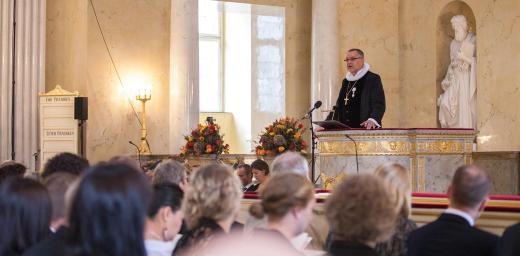The Evangelical Lutheran Church in Denmark is opposing a draft law that would require all religious sermons to be translated into Danish. Here, Bishop Henning Toft Bro preaches at the State Opening of the Danish Parliament. Photo: Diocese of Aalborg