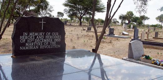 Memorial for the 12 Namibian heroes at the local cemetery in Windhoek. Photo: LWF/H. Martinussen