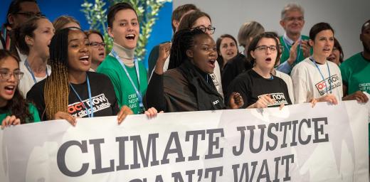 Faith-based actors including the LWF joined the calls for climate justice at the COP 25 conference in Madrid, Spain. Photo: LWF/Albin HillertÂ 