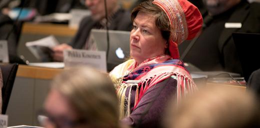 Ulla-Maarit Magga, the member of the ELCF General Synod representing the Sami parliament in Finland. Photo: Aarne Ormio