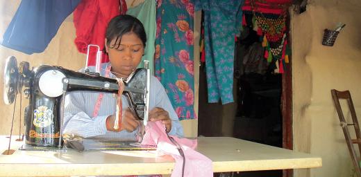 Despite her disability, Balarni Chaudhary can depend on the skills she acquired to support herself and her family. Photo: LWF Nepal