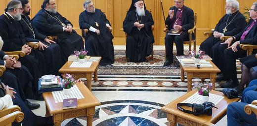 Members of the international Lutheran-Orthodox Commission meeting with Archbishop Anastasios in Albania in 2019. All photos: N. Hoppe