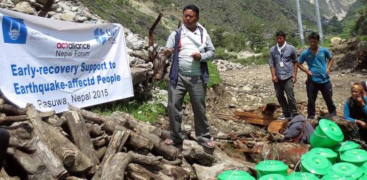 The LWF and Islamic Relief Worldwide joined forces following the Nepal earthquake, April 2015, to provide emergency relief.